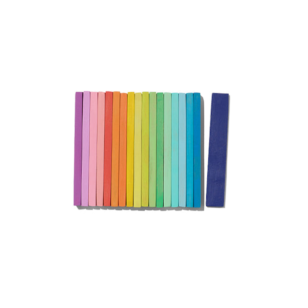 18 colourful planks each different colour
